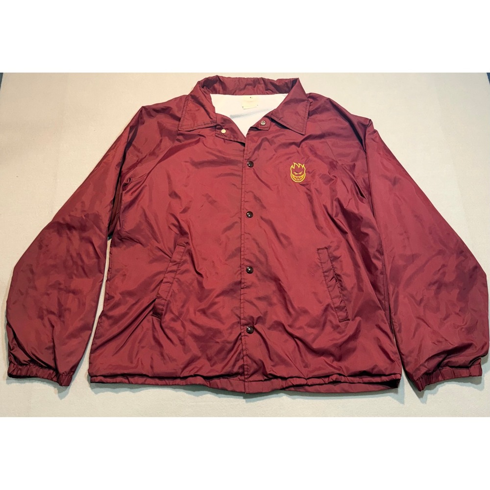 VTG 80's 90's Spitfire Mens Bighead Flame Coach Windbreaker Jacket USA Large